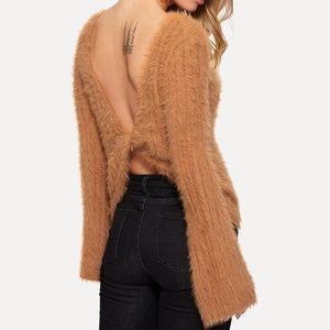 🌵SheIn Fuzzy Twist Back Sweater